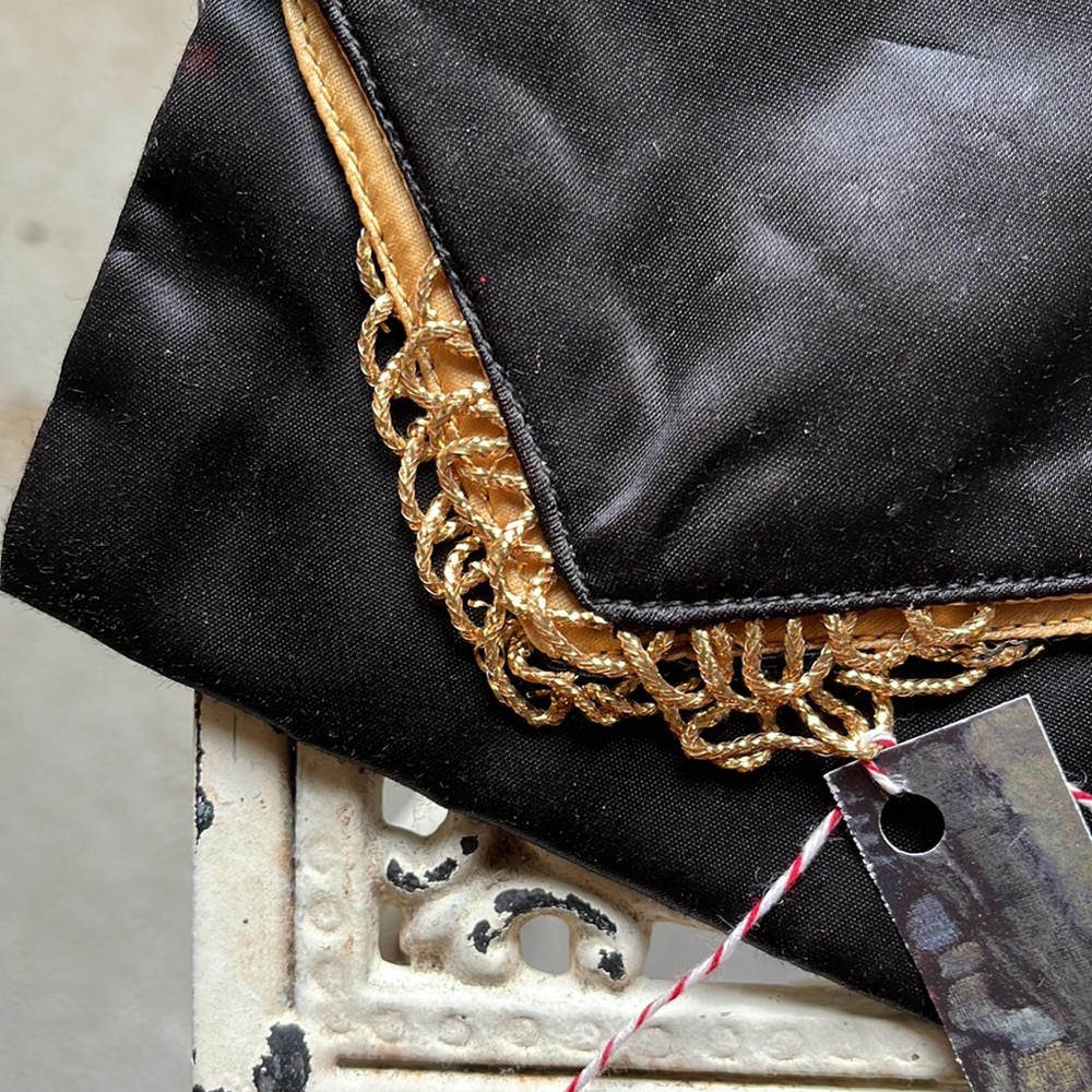 Vintage Black Foldover Bag